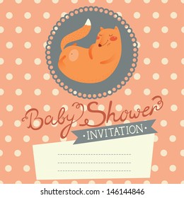 Baby shower invitation card/template in vector. 