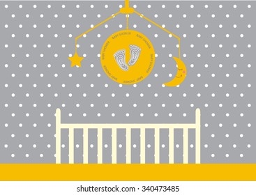 Baby Shower Invitation with Crib