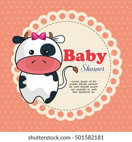 baby shower invitation with cute animal