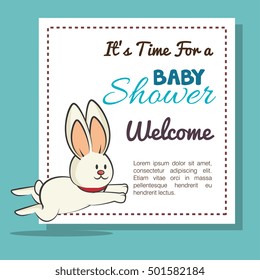 baby shower invitation with cute animal