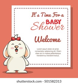 baby shower invitation with cute animal