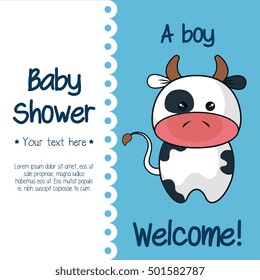 baby shower invitation with cute animal