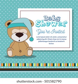 baby shower invitation with cute animal
