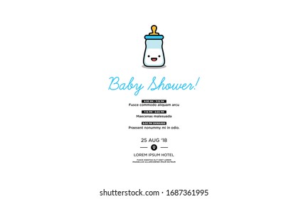 Baby Shower Invitation Design with Milk Bottle