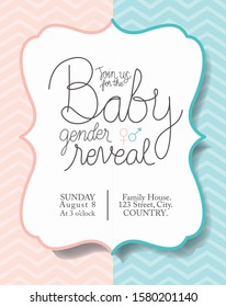 Baby Shower Invitation Design, Party Card Decoration Love Celebration Arrival And Born Theme Vector Illustration