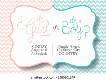 Baby Shower Invitation Design, Party Card Decoration Love Celebration Arrival And Born Theme Vector Illustration