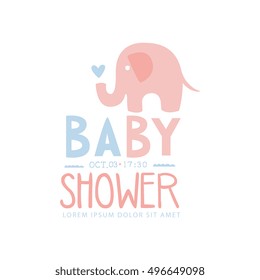 Baby Shower Invitation Design Template With Toy Elephant