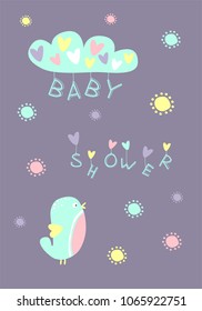 Baby Shower invitation design. Vector illustration.