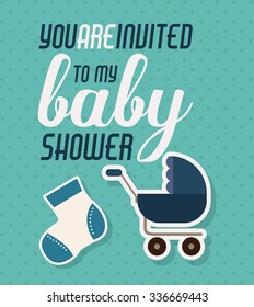baby shower invitation design, vector illustration eps10 graphic 