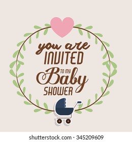 baby shower invitation design, vector illustration eps10 graphic 