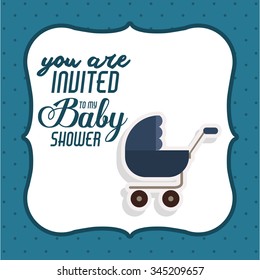 baby shower invitation design, vector illustration eps10 graphic 