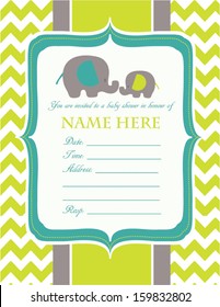 Baby Shower Invitation Elephants