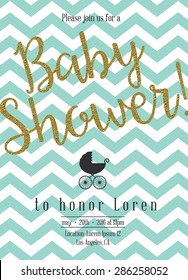Baby shower invitation with gold detail