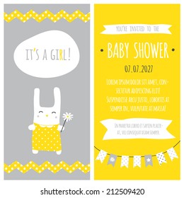 Baby shower invitation "Gray & yellow"