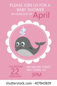 Baby shower invitation greeting card. vector illustration