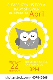 Baby shower invitation greeting card. vector illustration