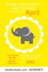 Baby shower invitation greeting card. vector illustration