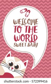 Baby shower invitation greeting card. vector illustration