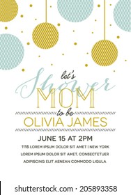 Baby Shower Invitation with Lantern Illustration