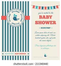 Baby shower invitation. Nautical style.