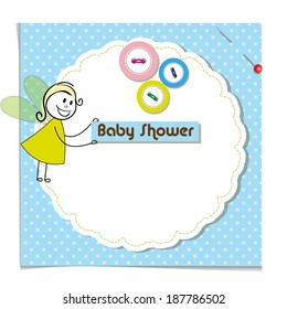 baby shower invitation template Cute vector card