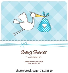 baby shower invitation template - cute baby card drawing
Baby Boy arrival announcement card