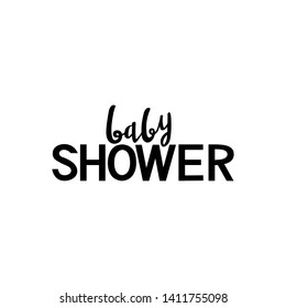 Baby Shower Invitation Template with hand lettering. Can use for print greeting card, postcard, poster, badge. Vector illustration EPS 10