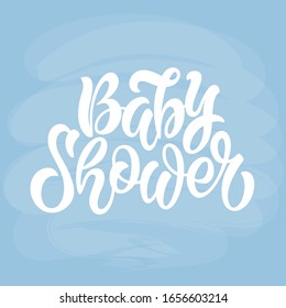 Baby Shower Invitation Template with hand lettering. - Vector
