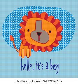 Baby shower invitation template. Hello baby vector illustration. 