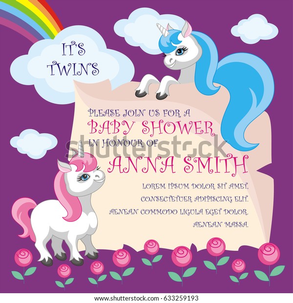 free unicorn baby shower invitations