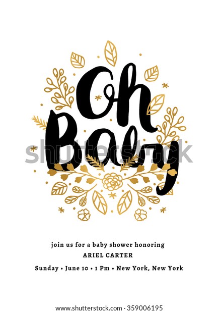 Baby Shower Invitation Template. Baby\
Shower Invitation Layout. Floral Baby Shower\
Card