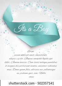 Baby Shower Invitation Template with satin ribbon