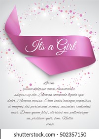 Baby Shower Invitation Template with satin ribbon