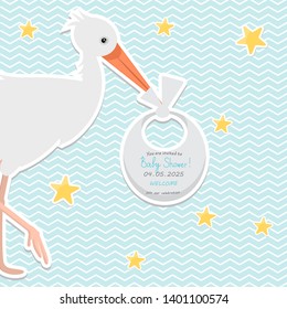 Baby Shower Invitation Template. Vector