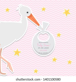 Baby Shower Invitation Template. Vector