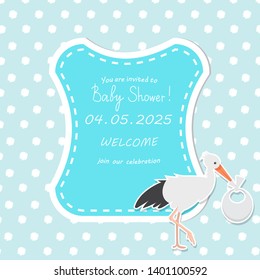 Baby Shower Invitation Template. Vector