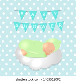 Baby Shower Invitation Template. Vector
