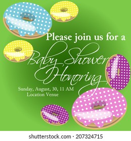 Baby shower invitation template vector illustration