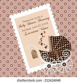 Baby shower invitation template vector illustration