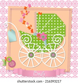 Baby shower invitation template vector illustration