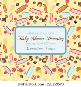 Baby shower invitation template vector illustration