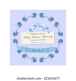 Baby shower invitation template vector illustration