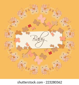 Baby shower invitation template vector illustration