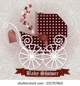 Baby shower invitation template vector illustration