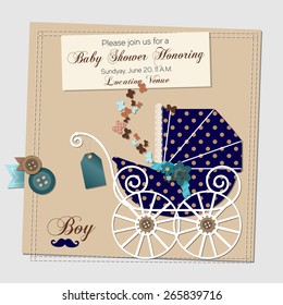 Baby shower invitation template vector illustration