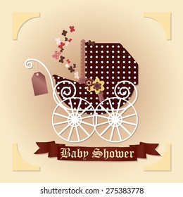 Baby shower invitation template vector illustration