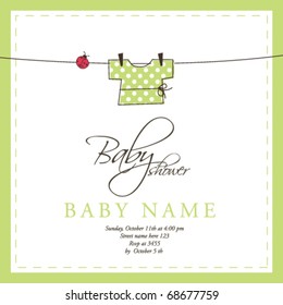 Baby shower invitation template vector
Cute unique hand drawn illustration
Baby arrival card 