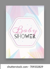Baby Shower Invitation Template. Vector illustration 