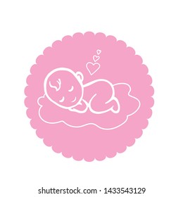 Baby Shower Invitation templates with cute illustration of  a small baby in a  vector objects for congratulations on a newborn, stork with a child, baby clothes