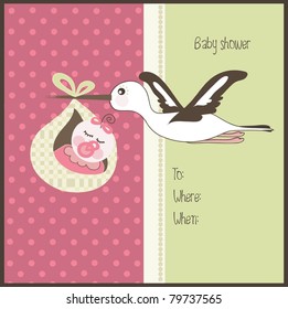 Baby shower invitation, vector